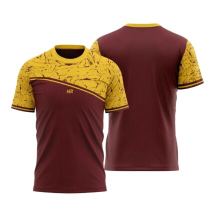 T-SHIRT – MAROON Yellow | AERO FLEX RANGE